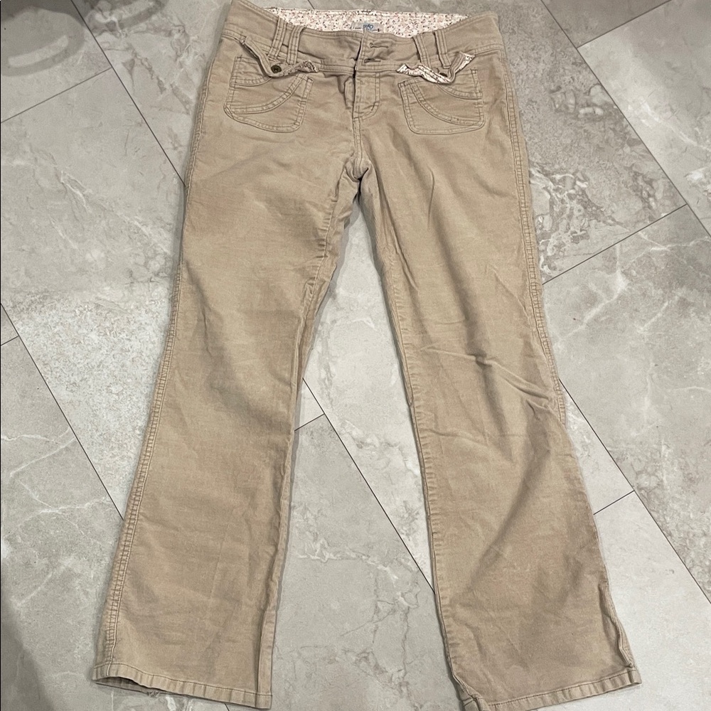 SO Floral Lined Tan Pants